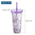 thumbnail image 2 of Unique Bargains Gobelet Acrylique 24 oz avec Couvercle et Paille, Violet, Réutilisable, Double Paroi, Ensemble de 1, 2 of 6