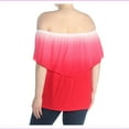 thumbnail image 2 of Ultra Flirt Juniors Off The Shoulder Flounce Top Red Ombre M, 2 of 2