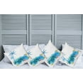 thumbnail image 6 of Ambesonne Beach Throw Pillow Cover 4 Pack, Seashells Blue Palm Art, 24", Blue White, 6 of 6