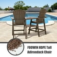 thumbnail image 7 of Tall Adirondack Chairs Set of 2，HDPE Outdoor Adirondack Barstools with Double Connecting Tray Patio Stools Weather Resistant for Outdoor Deck Lawn Pool Backyard, coffee, 7 of 7