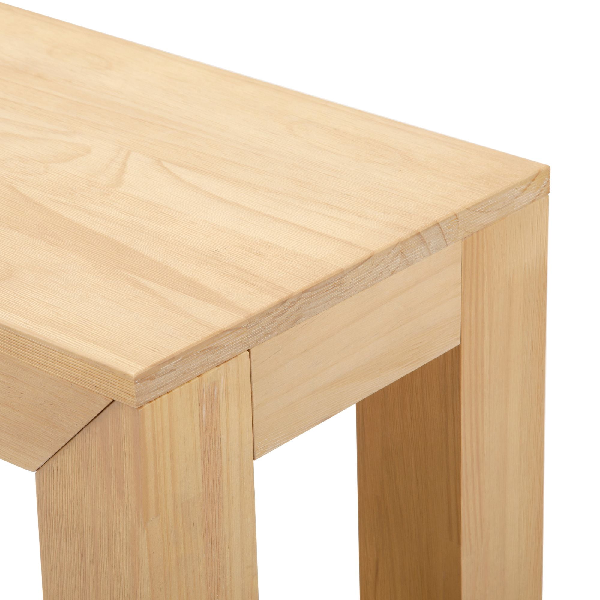 Plank+Beam Modern for Living Room with Storage Solid Wood Rectangular End Table, 25", Blonde