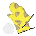 thumbnail image 2 of Oven Mitts and Pot Holders 4 Piece, Shells Yellow High Heat Slip Resistant Oven Mitt and Trivets Set Kitchen Oven Glove Pot Holders for Cooking Baking Grilling, 2 of 7