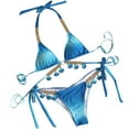 thumbnail image 3 of Bikini Set for Women Two Piece Swimsuits Gradient Rings Sequin Bathing Suit Triangle Bikini Swimwear, 3 of 5