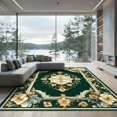 thumbnail image 2 of ODIKA 6'x9' Ultra-Soft Area Rug, Vintage Distressed Scroll Border Ornamental Scrolls Boho Faded None Washable, Bare feet friendly, Silk-Touch for Guest Room, Bedroom, 2 of 7
