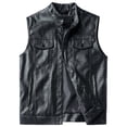 thumbnail image 3 of Chaleco de moto NAVEKULL para hombre de piel negro vintage, 3 of 7