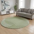 thumbnail image 2 of HomeRoots 678787 8 ft. Green, Ivory & Gray Geometric Transitional Washable Round Area Rug with UV Protection, 2 of 9