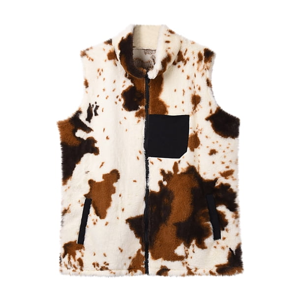Chaqueta gruesa de felpa con botones cruzados y manga larga a la moda para mujer, abrigo cálido de invierno con estampado de leopardo Pompotops qwe16788