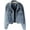 Blue-1, variant on Women's Retro Denim Jacket Slim Fit Light Colored Cotton Denim Coat With Bead Embellished Jacket S,White-1