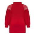 thumbnail image 4 of FNNMNNR Women Christmas Knitting Tops Long Sleeve Stand Neck Cartoon Running Loose Shirt, 4 of 6