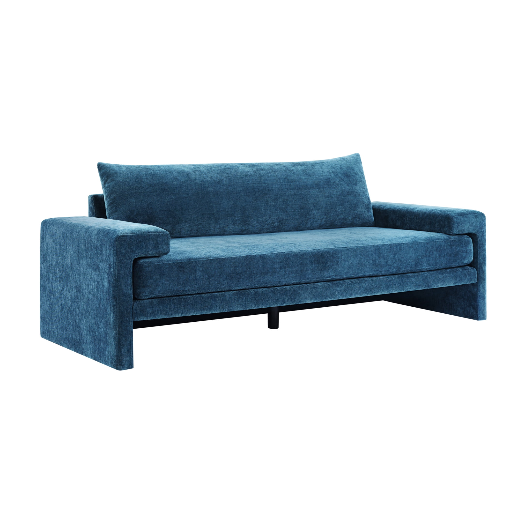 Christopher Knight Home 3-Seater Sofa with Chenille Upholstery, Wide Armrests, Thick Cushion, Blue