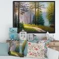 thumbnail image 2 of Designart 'Subtle Sunset Light Through The Trees II' Lake House Framed Canvas Wall Art Print, 2 of 5