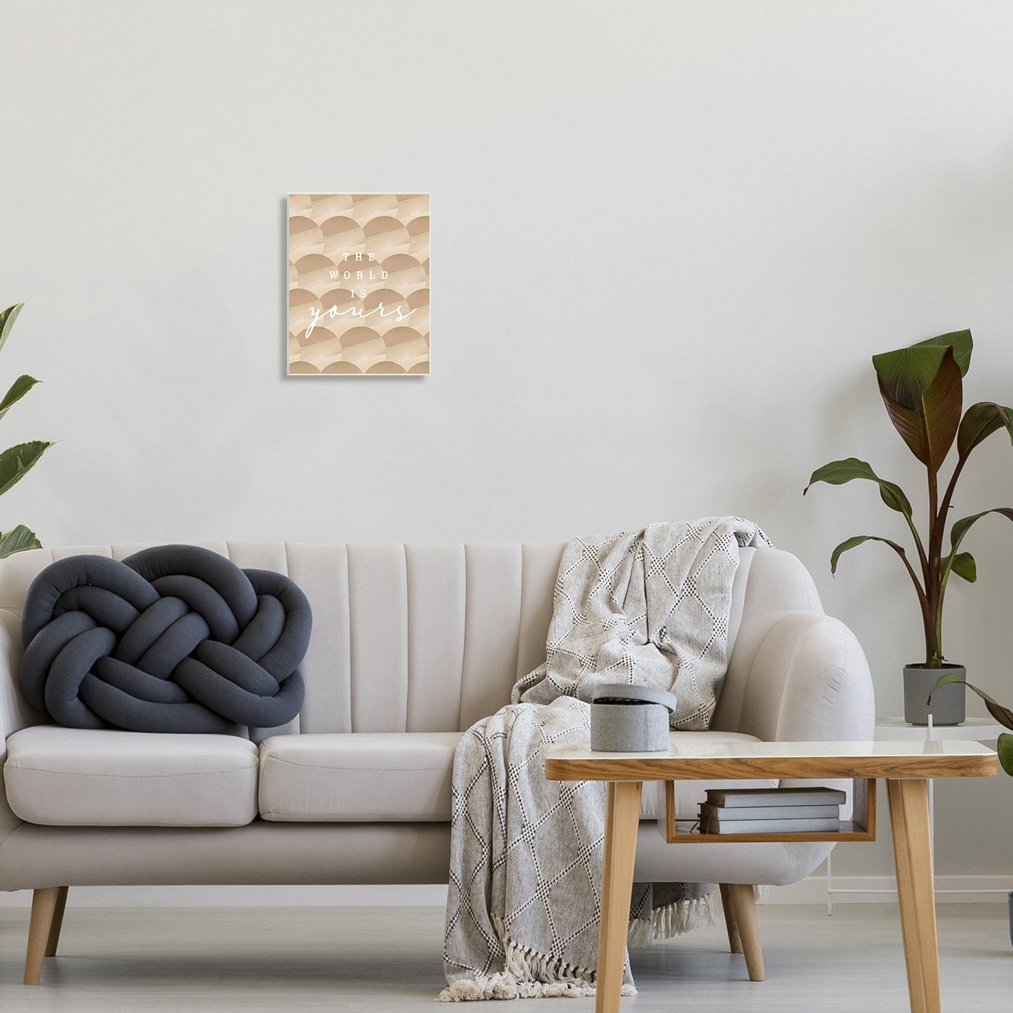 Stupell Industries World Is Yours Phrase Geometric Circle Pattern Wood Wall Art, 10 x 15, Design by Lil' Rue