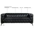 thumbnail image 5 of Chesterfield 3 Seater Couch,Retro Classic Faux Leather Sofa,Upholstered 3 Seater Sofa with Removable Cushions,Button Tufted Large Sofa with Metal Legs and Square Arms for Living Room Office,Black, 5 of 7