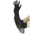 thumbnail image 5 of Women's Long Satin Finger Gloves with Tassels Arm Warmer Elbow Length Sleeves for Female Halloween Opera Dance Wedding Party Black, 5 of 6