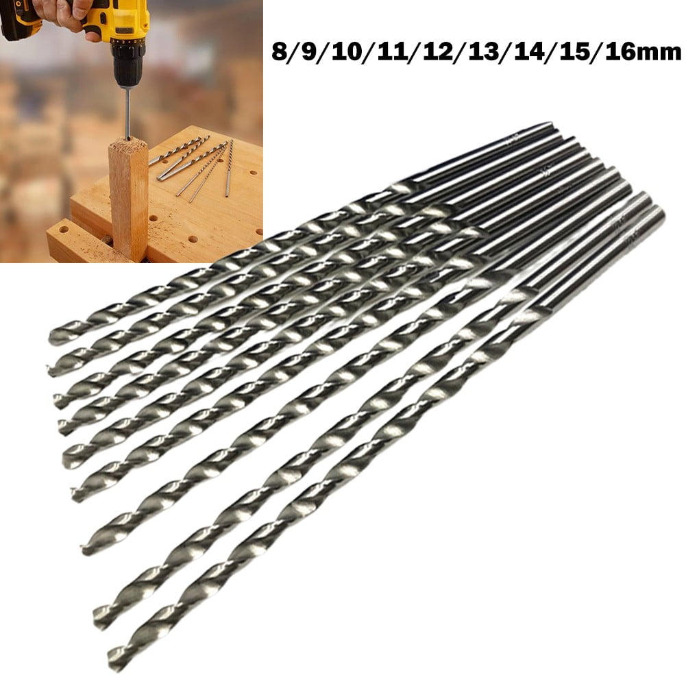 300Mm Extra Long High Speed Steel Twisted Drill Bit For Soft Metal Wood Plastic Drilling 7/8/9/10/11/12/13/14/15/16Mm Diameter 8Mm Fangkenuo