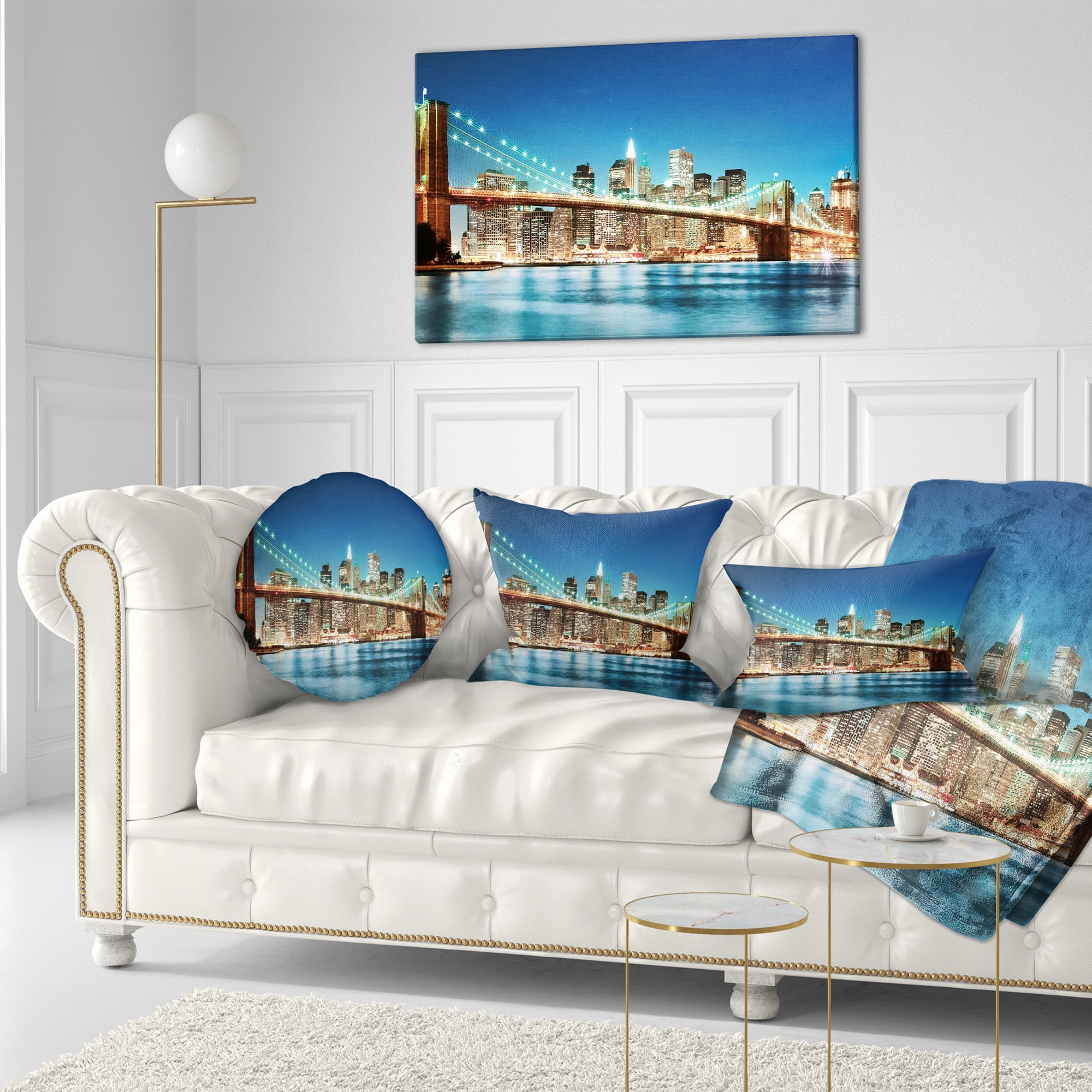 Designart Big Apple New York - Cityscape Photo Throw Pillow - 12x20