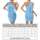 thumbnail image 2 of Vestidos Cortos Ajustados Vestido ceñido al cuerpo para mujer Vestido de cadera cruzado con un hombro para cóctel (Azul claro L) Ygjytge para Mujer azul claro T XS, 2 of 8
