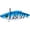 Chrome Blue W/Black Stripes, variant on Bill Lewis Mini-Trap Lipless Crankbait Black Head Fire Tiger