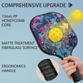 thumbnail image 2 of Pickleball Paddles Set Of 2, Fiberglass Surface, Colorful Geometry Print, 4 Balls & Bag, 2 of 5