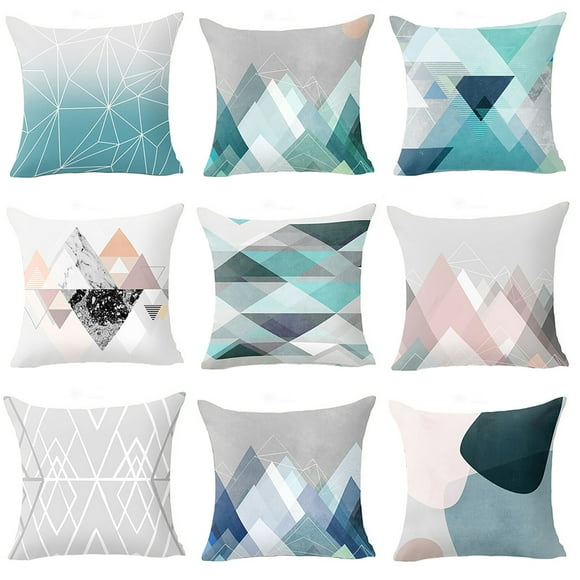 Aofa Geometric Pattern Zippered Pillow Case Soft Waist Cushion Cover Sofa Home Decor