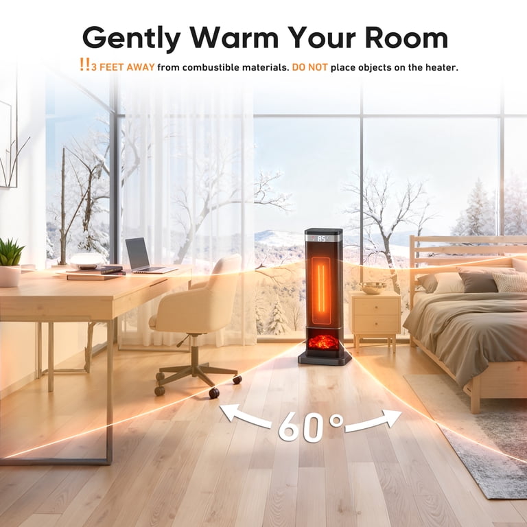 EDX 24-Inch Ceramic Space Heater with Oscillation photo 3