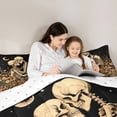 thumbnail image 4 of Homewish Beige Skeleton Skull 7-Piece Twin Bedding Sets,Gothic Valentine'S Day Bedding Comforter Set,Country Floral Flower Sheet Sets For Girls Kids,Luxury Bedroom Decor Reversible, 4 of 8