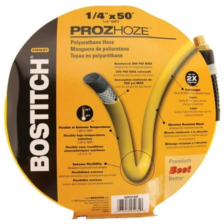 Bostitch 50 ft. L x 1/4 in. Air Hose Hybrid Polymer 300 psi Yellow