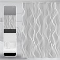 thumbnail image 5 of Cortina de Baño Gris Suave Cortina de Ducha Tejido Impermeable Varios Tamaños con Ganchos, 5 of 5