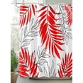 thumbnail image 2 of Shower Curtain Red Leaves Branch Bathroom Curtains with Hooks, Waterproof Fabric Leaf Lines Bath Shower Curtains Set for Bathroom Bathtubs Decor 72x72 Inch, 2 of 8