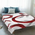 thumbnail image 4 of Red Grey Blanket Soft Cozy Warm Throw Blanket for Couch, Plush Fuzzy Flannel Fleece Blankets for Sofa, Geometric Circle Modern Abstract Simple Art Bed Blankets Lightweight Gifts for Women, 50"x60", 4 of 9