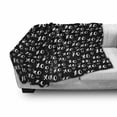 thumbnail image 3 of Abstract Soft Flannel Fleece Throw Blanket, Internet Abbreviation Conceptual Theme Xoxo Brush Stroked Lettering and Hearts, Cozy Plush for Indoor and Outdoor Use, 60" x 80", Black White, by Ambesonne, 3 of 6