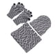 thumbnail image 5 of Conjunto de guantes de bufanda de gorro de invierno cálido conjunto de guantes de bufanda de sombrero de punto para hombres mujeres flor gris, 5 of 12