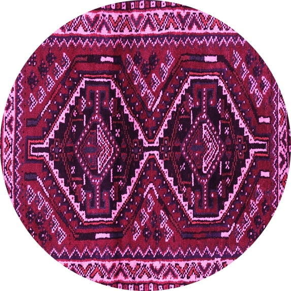 Ahgly Company Indoor Round Persian Pink Traditional Area Rugs, 6' Round
