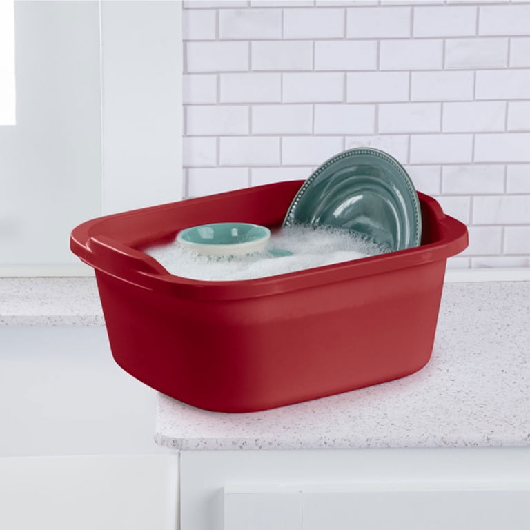 Sterilite 12 Qt Sink Dish Washing Pan, Red 8-Pack photo 5