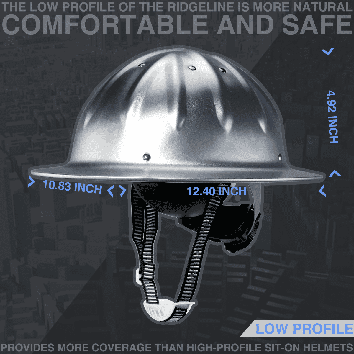 Aluminum Safety Hard Hats Helmet with Ratchet Suspensions Silver Safety Cap One Size Helmet Fits Most(Silver)