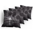 thumbnail image 5 of Ambesonne Tropical Throw Pillow Cover 4 Pack, Horizon over Sea Picture, 16", Black and White, 5 of 7