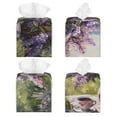 thumbnail image 2 of Gaeub Lilacs Teapot Scenic Painting Print Leather Tissue Box Cover Square,Tissue Holder,Leather Paper Case,PU Leather Tissue Box Holder Decorative for Bathroom, Home Office Decor, 2 of 7
