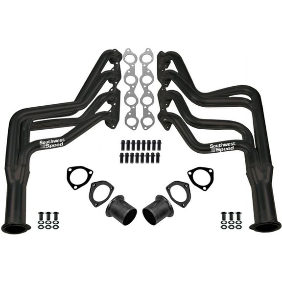 Southwest Speed Black 1966-1975 Gm Long Tube Headers For Big Block Chevy 396-454 Engines,Chevelle El Camino Monte Carlo Camaro Impala Bel Air Caprice