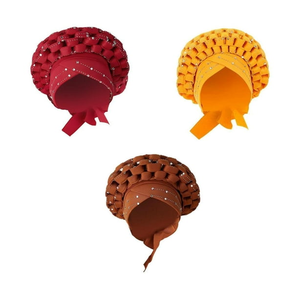 lentejuelas turbante cabeza bufanda cubierta de pelo para niñas EstiloE jinwen turbante africano