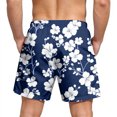 thumbnail image 5 of Mens Swim Trunks Men's New Loose Mesh Beach Printed Casual Drawstring Shorts Breathable Resort Print Crop Pants with Elastic Waist Summer Swim Trunks for Vacation Spring Royal Blue 2XL, 5 of 5