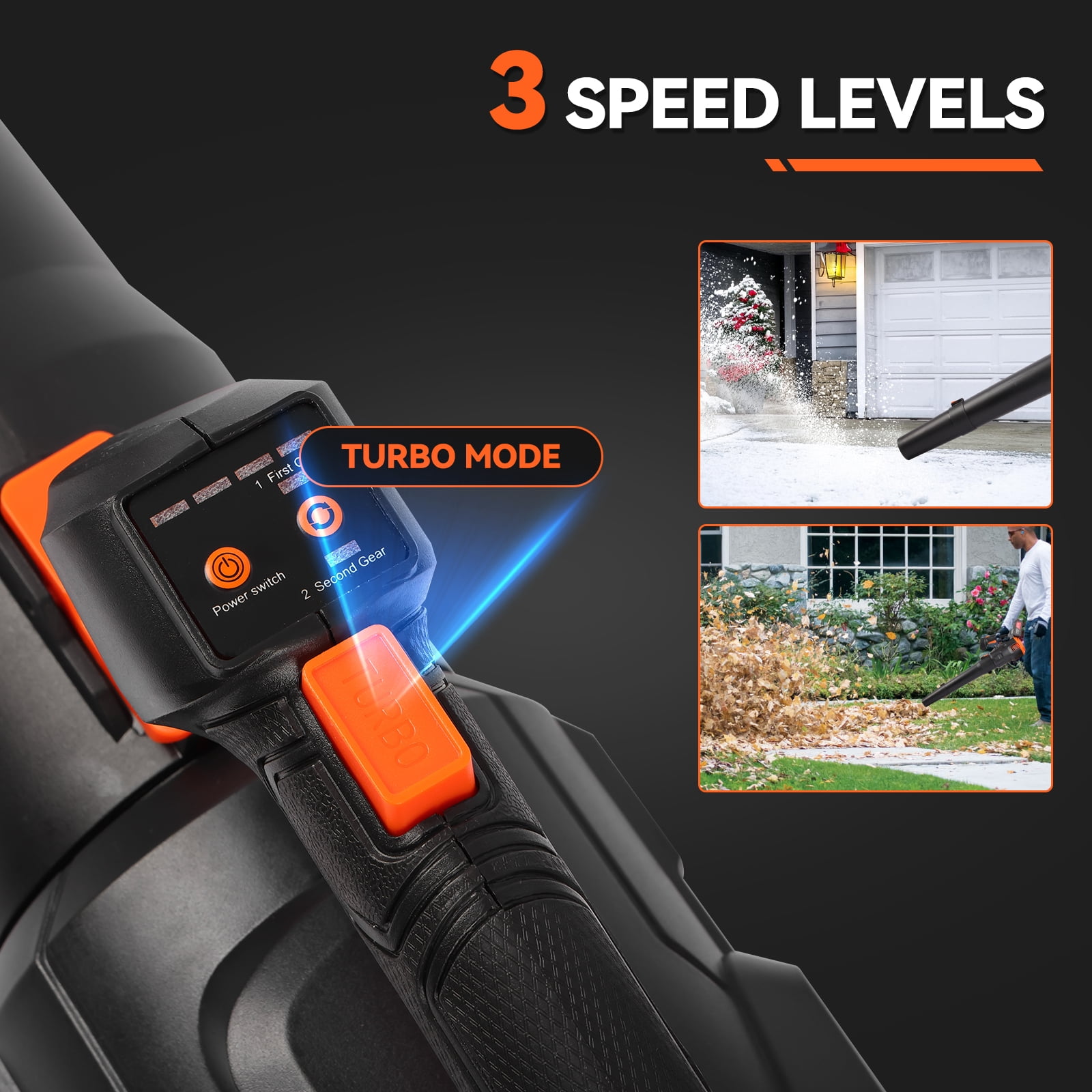 500CFM Cordless Leaf Blower for Lawn Care, 150 MPH 21V Battery Powered Leaf Blowers with 2 x 4.0Ah Battery & Charger, Electric Leaf Blower for Snow Blowing, Yard Cleaning & Hallway Maintenance