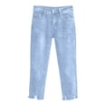 thumbnail image 7 of Capri Jeggings for Women High Waisted Slim Fit Stretch Distressed Denim Capris with Pockets Cropped Jeans, 7 of 7