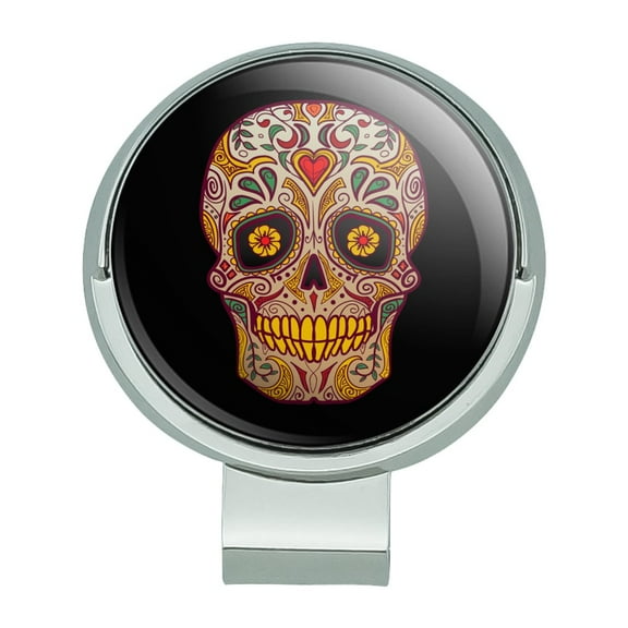 Skull Day of the Dead Southwestern Golf Hat Clip With Magnetic Ball Marker