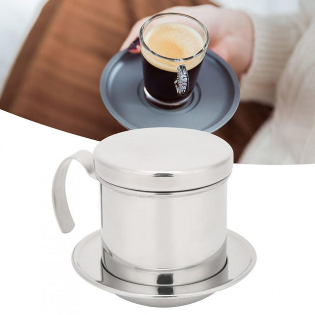 Cafetera Vietnamita de Acero inoxidable Con Filtro de Café para Uso en Casa, Oficina, Restaurante y Cafetería