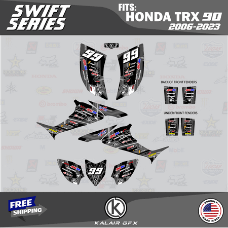 Kalair GFX Graphics Kit for Honda ATV TRX 90 (2006-2023) Swift Series Kalair GFX Graphics Kit for Honda ATV TRX 90 (2006-2023) Swift Series