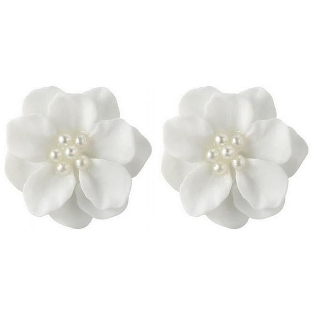 Pendientes de perlas Diseño de pendiente blanco Pendiente de moda con flor