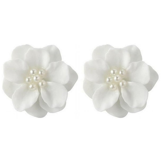 Pendientes de perlas Diseño de pendiente blanco Pendiente de moda con flor