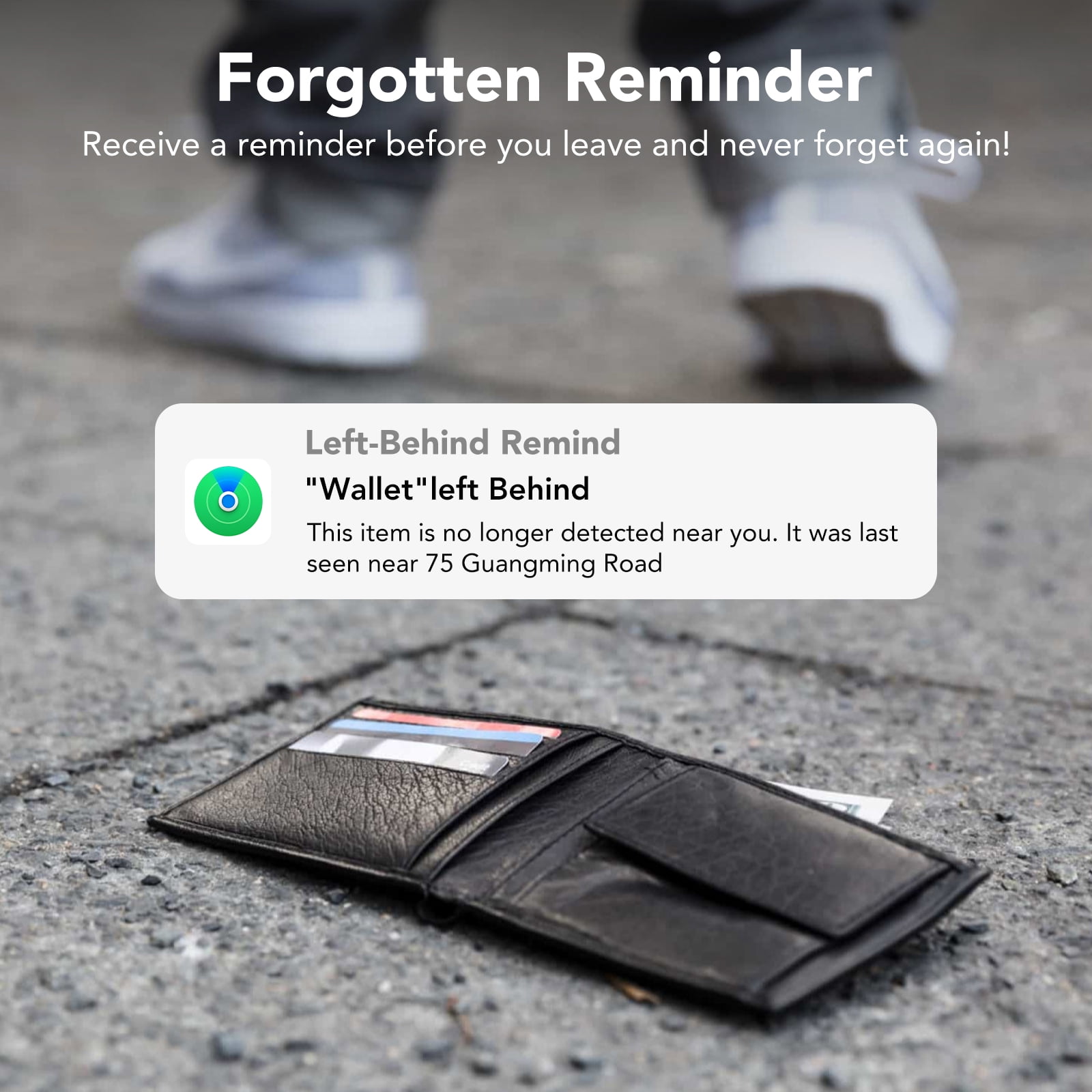 Wallet Tracker Card 2Pack, Bluetooth Tracker with Apple Find My(iOS Only), Rechargeable Thin Smart Card Wallet Finder, Item Finder for Luggage/Bags/Passport/Phone, IP68 Waterproof Black, FCC Approved