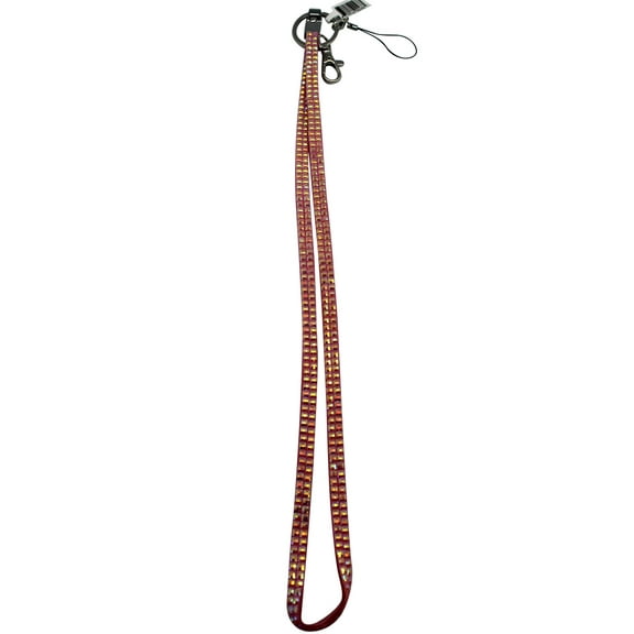 Shimmery Pink Sequin Stud Lanyard - ID Holder Keychain