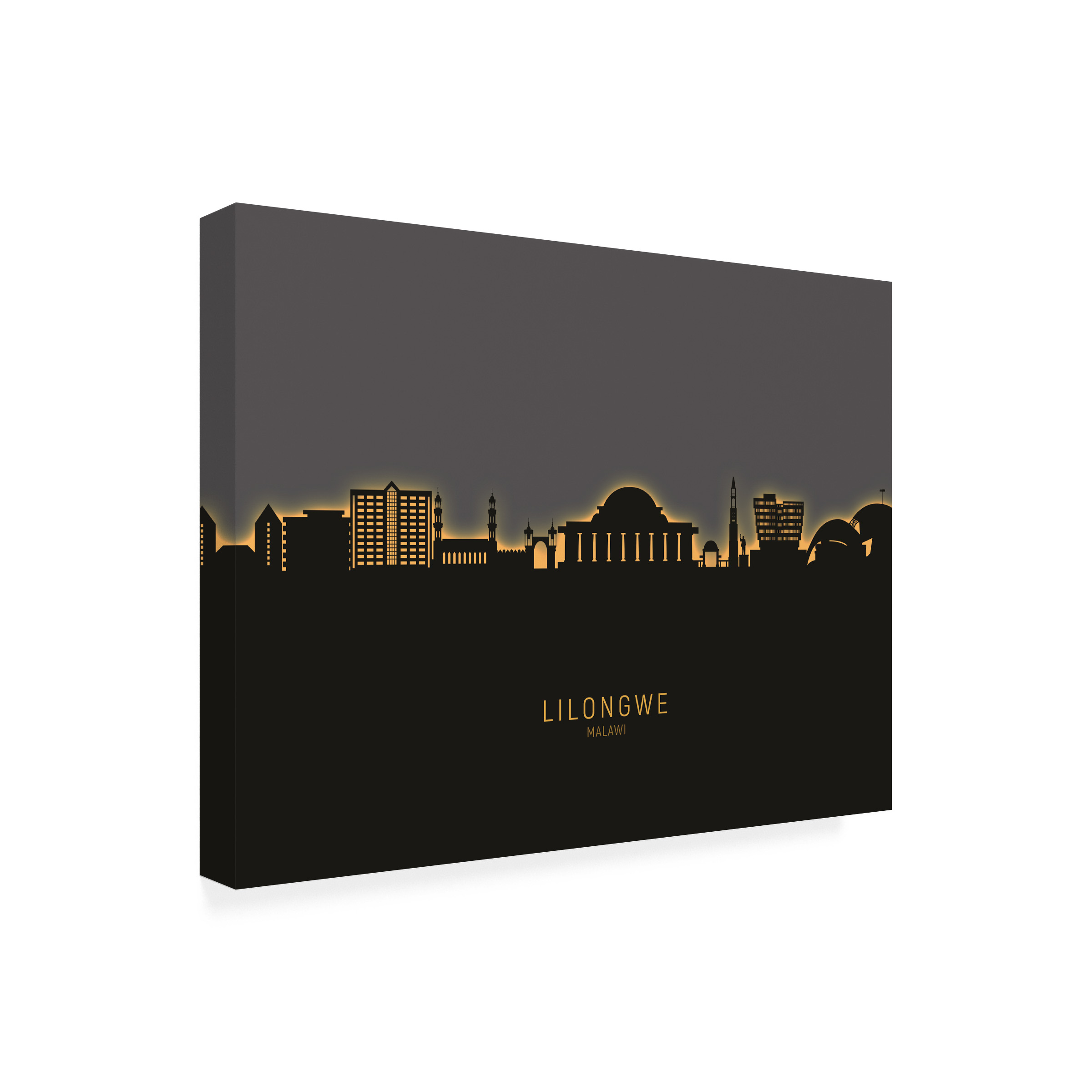 Michael Tompsett 'Lilongwe Malawi Skyline Glow II' Canvas Art